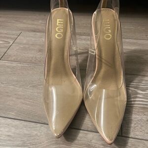 EGO Cream Stiletto Heels Classic Patent Pumps